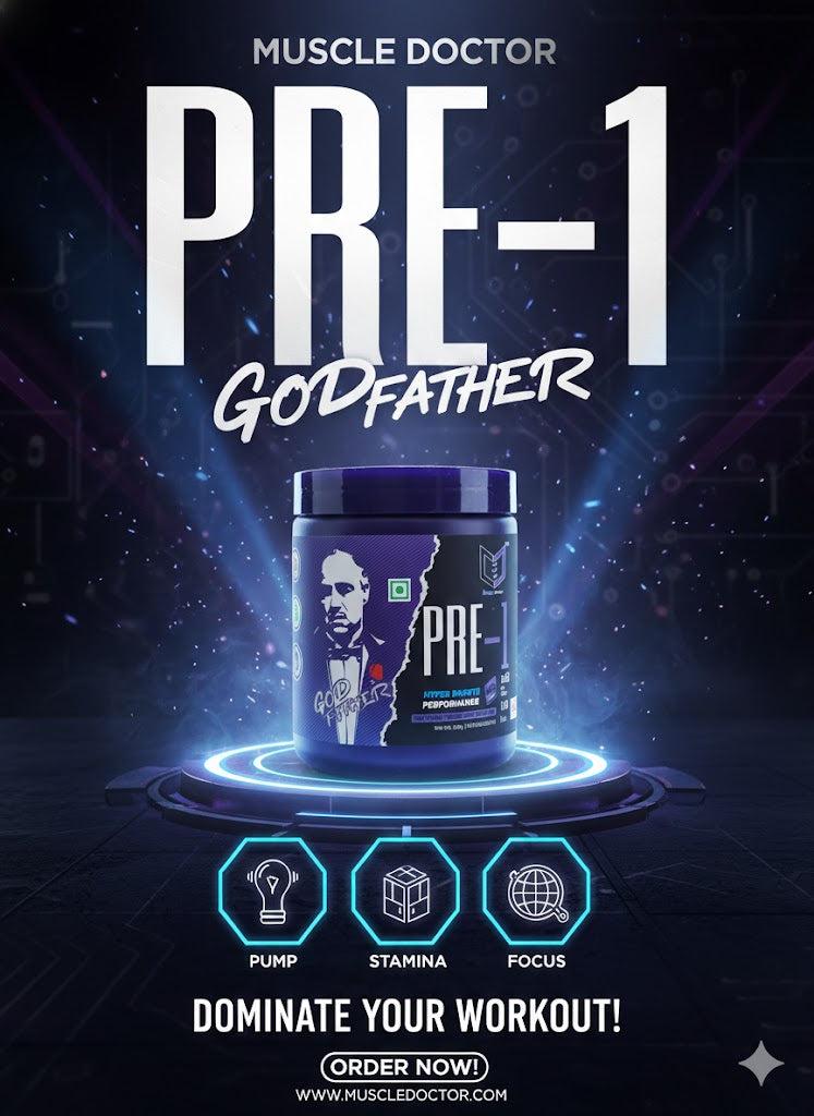 Muscle Doctor "Godfather" Pre-Workout – Hyper Boost Performance Formula (160g)