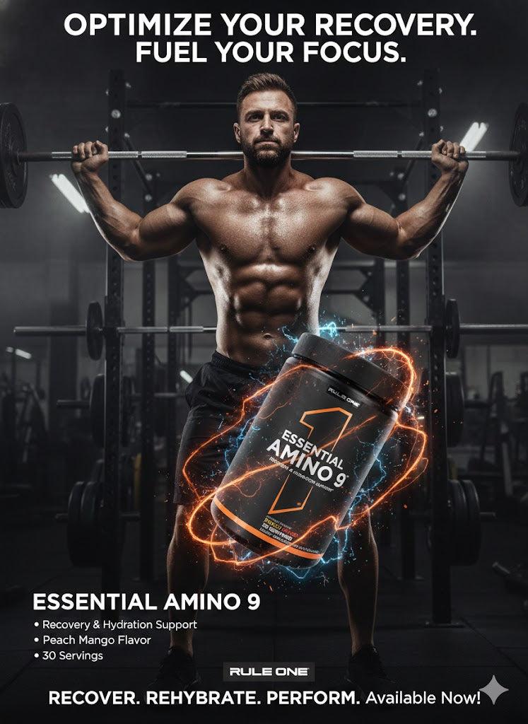 Rule 1 Proteins | ESSENTIAL AMINO 9™ – Recovery & Hydration Support (Peach Mango)
