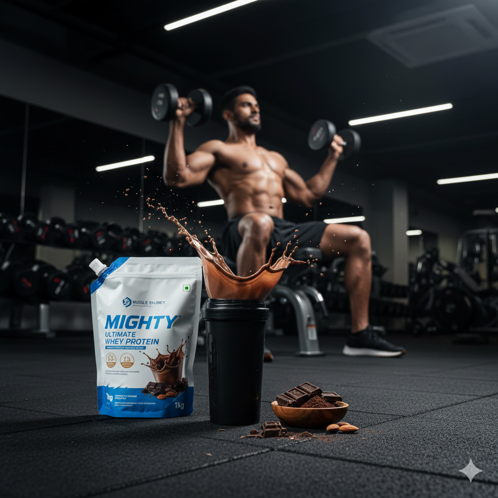 Muscle Energy Mighty Ultimate Whey Protein – High-Performance Whey Isolate & Concentrate Blend (1 KG)
