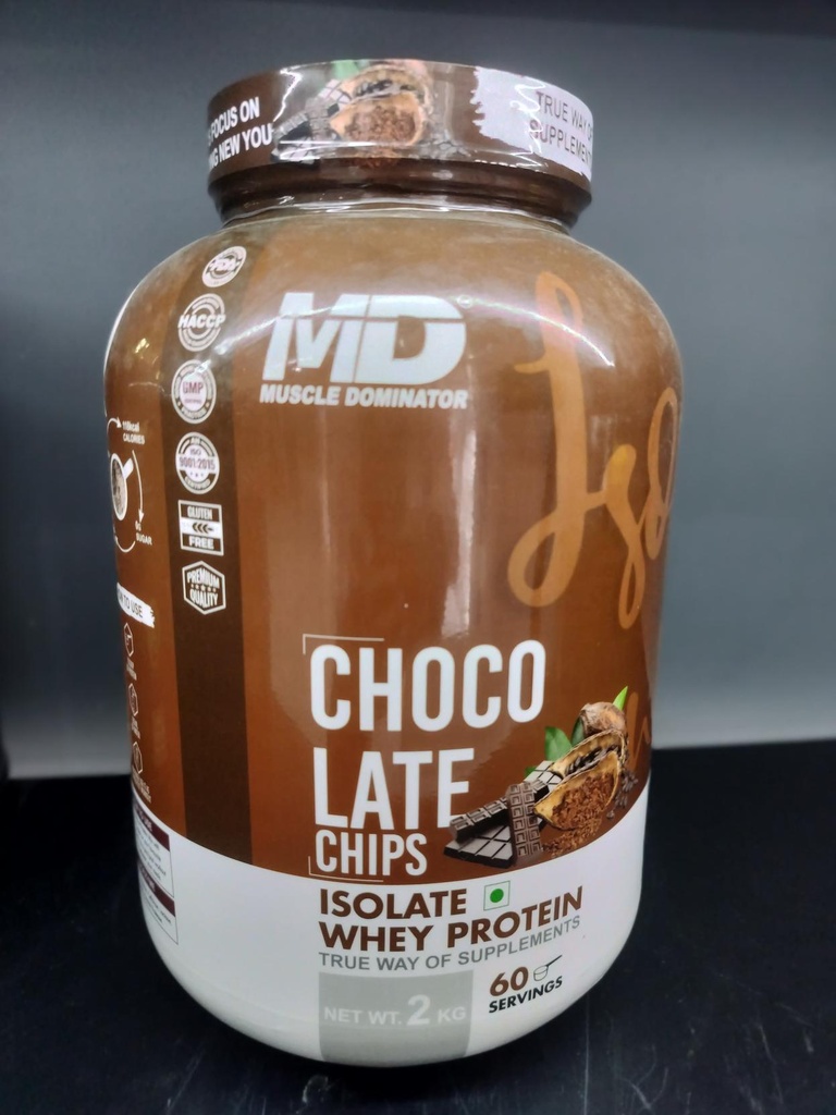 MD Isolate Whey Protein | 28 G Protein | 6 G BCAA (Choco Late Chips)