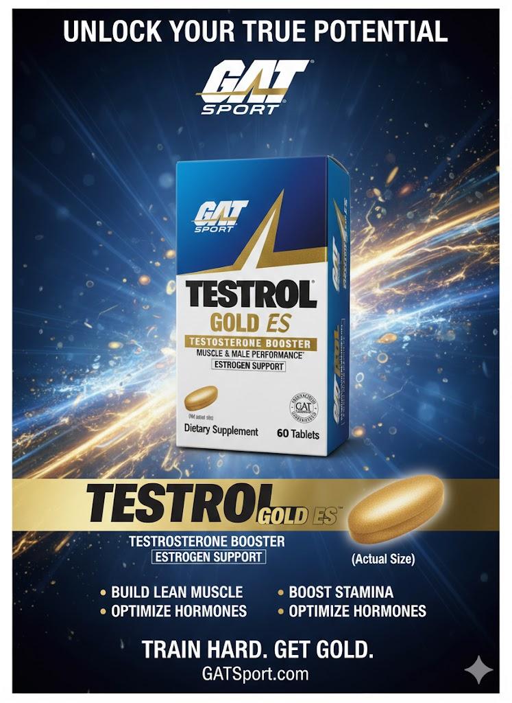 GAT Sport Testrol Gold ES – Advanced Testosterone Booster & Estrogen Support (60 Tablets)