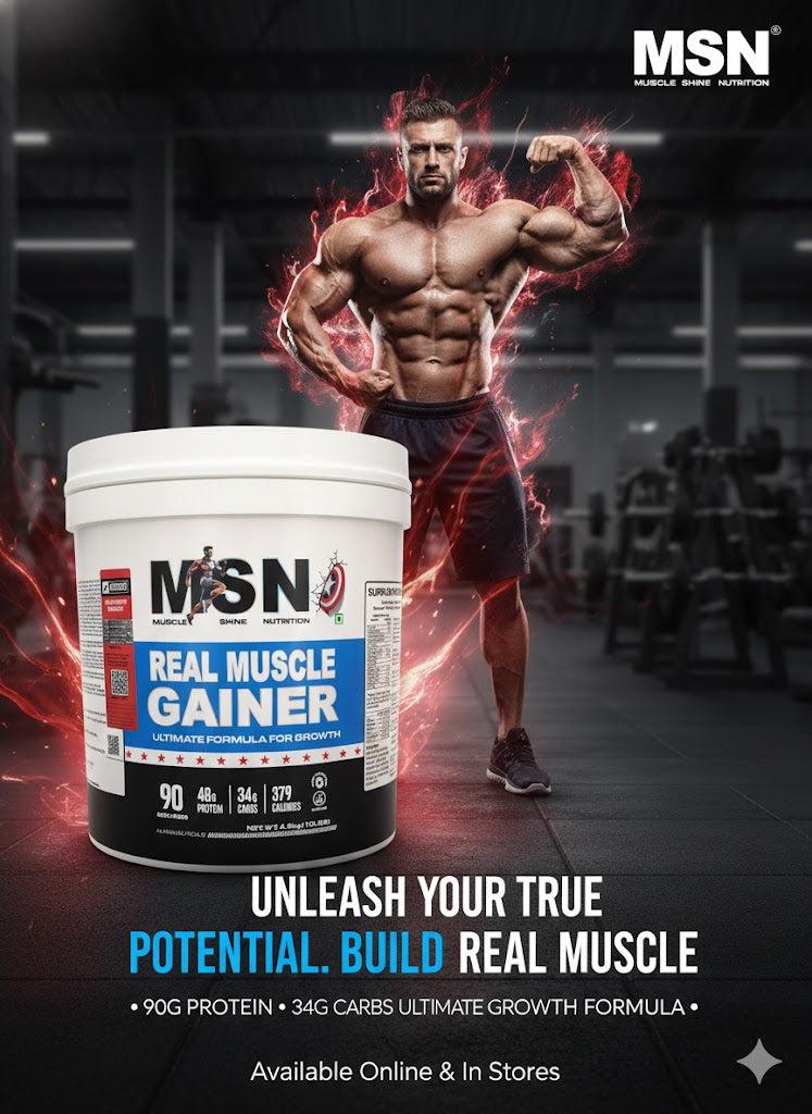 MSN Real Muscle Gainer | Ultimate Formula for Growth – 4.5kg (10lbs)