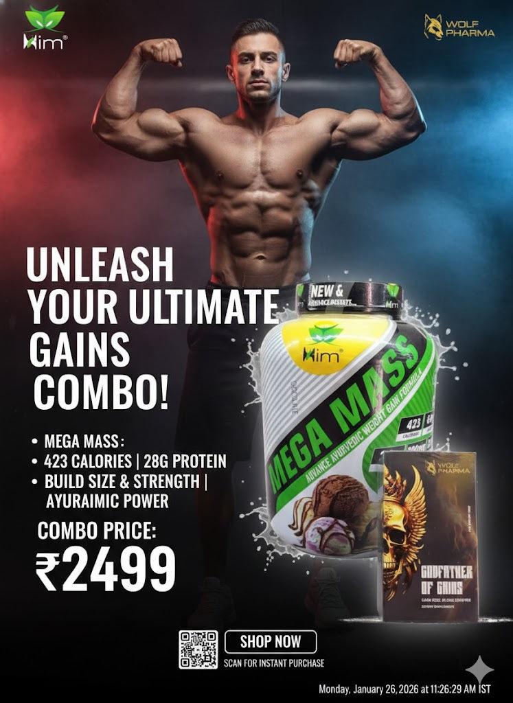 The Ultimate Transformation Stack: Him Mega Mass (2.72kg) + Wolf Pharma Godfather of Gains