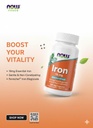 NOW Foods Iron 18 mg | Essential Mineral Supplement 120 Caps