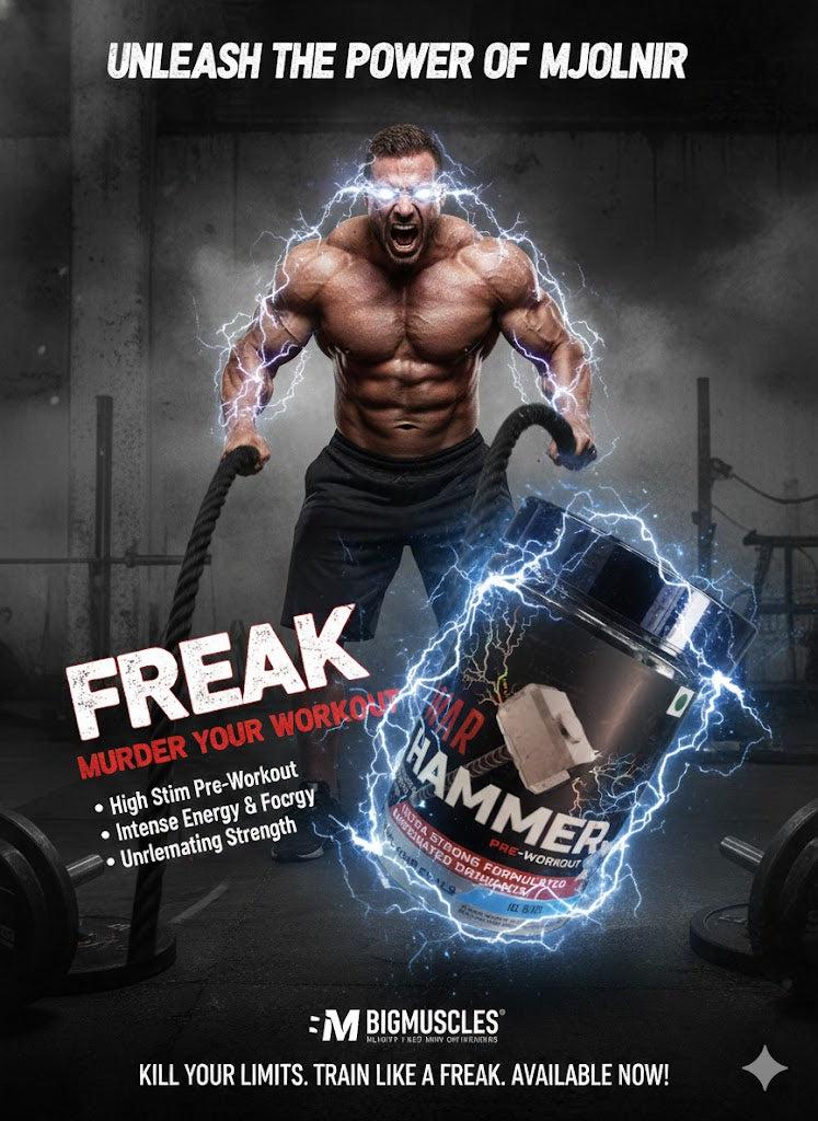War Hammer Pre-Workout | Ultra-Strong Caffeinated Drink Mix – Ice Blast (480g)