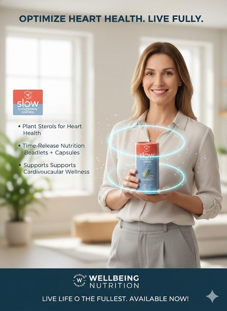 Wellbeing Nutrition | SLOW CHOLESTEROL CONTROL™ – Cardiovascular Health Support (60 Capsules)