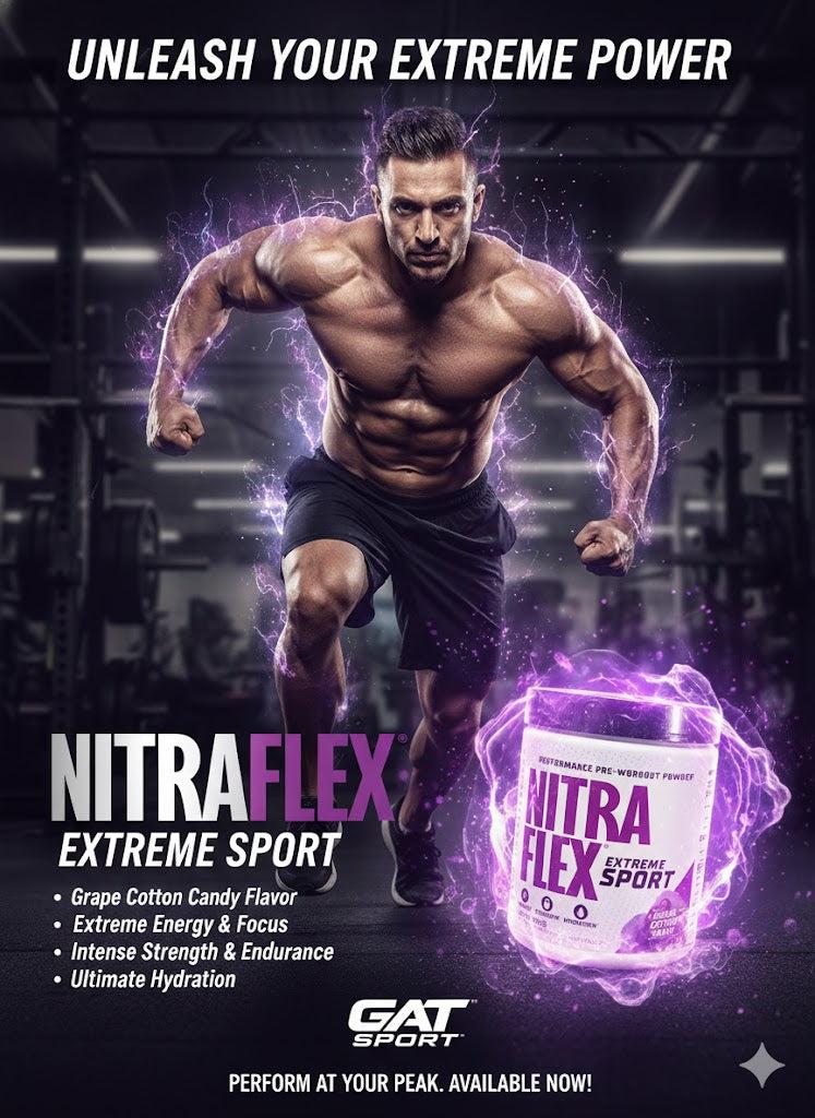GAT SPORT | NITRAFLEX® EXTREME SPORT – Performance Pre-Workout (Grape Cotton Candy)