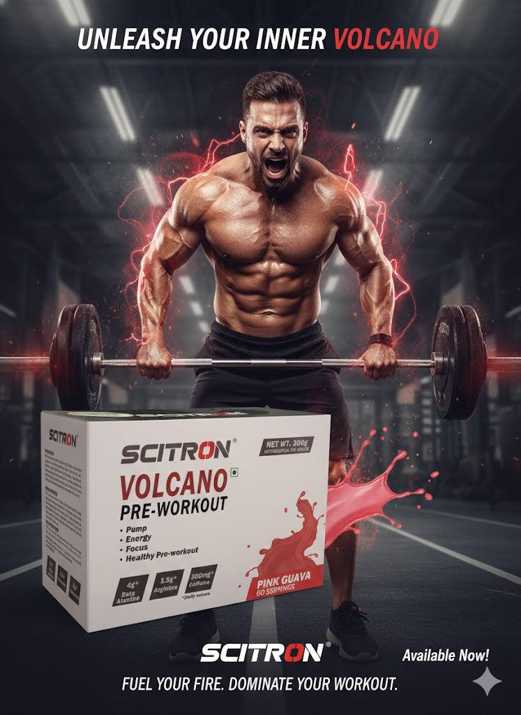 SCITRON VOLCANO® Pre-Workout – Explosive Energy & Pump (Pink Guava)