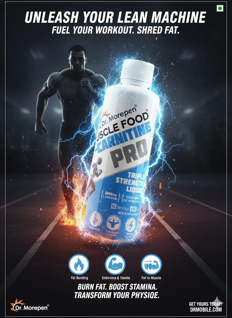 Dr. Morepen Muscle Food Carnitine Pro – Triple Strength L-Carnitine Liquid (450ml) - Fat Burner