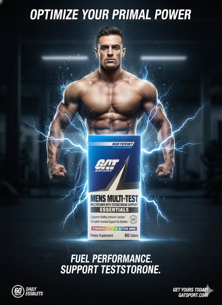 GAT Sport Men's Multi+Test – High Potency Multivitamin with Testosterone Support (60 Tablets)